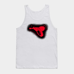 Zombies Red and Black Sketchy Ray Gun on Soft Pink Tank Top